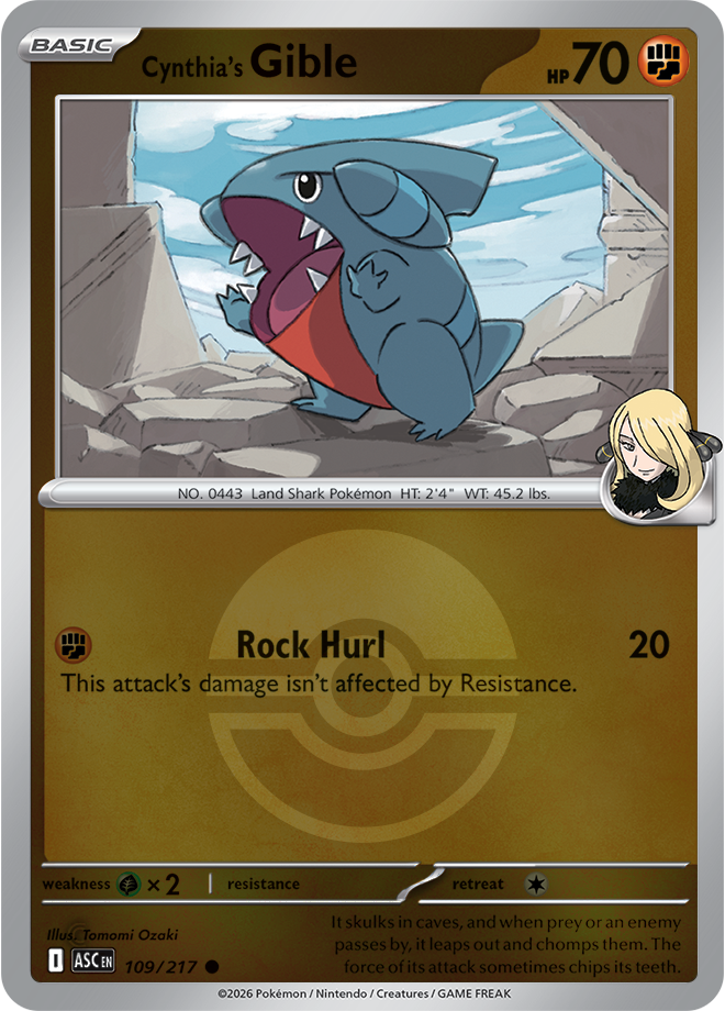Cynthia's Gible (Poke Ball) 109/217 — Ascended Heroes