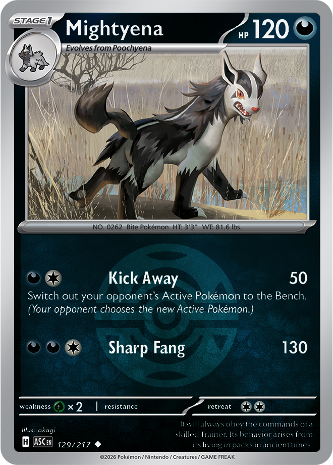 Mightyena (Dusk Ball) 129/217 — Ascended Heroes