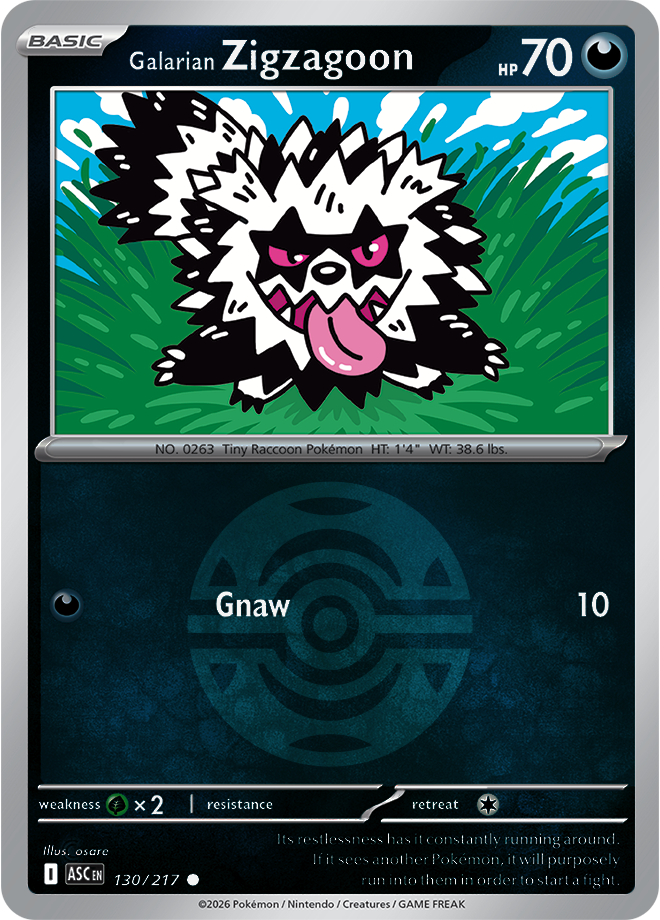 Galarian Zigzagoon (Dusk Ball) 130/217 — Ascended Heroes