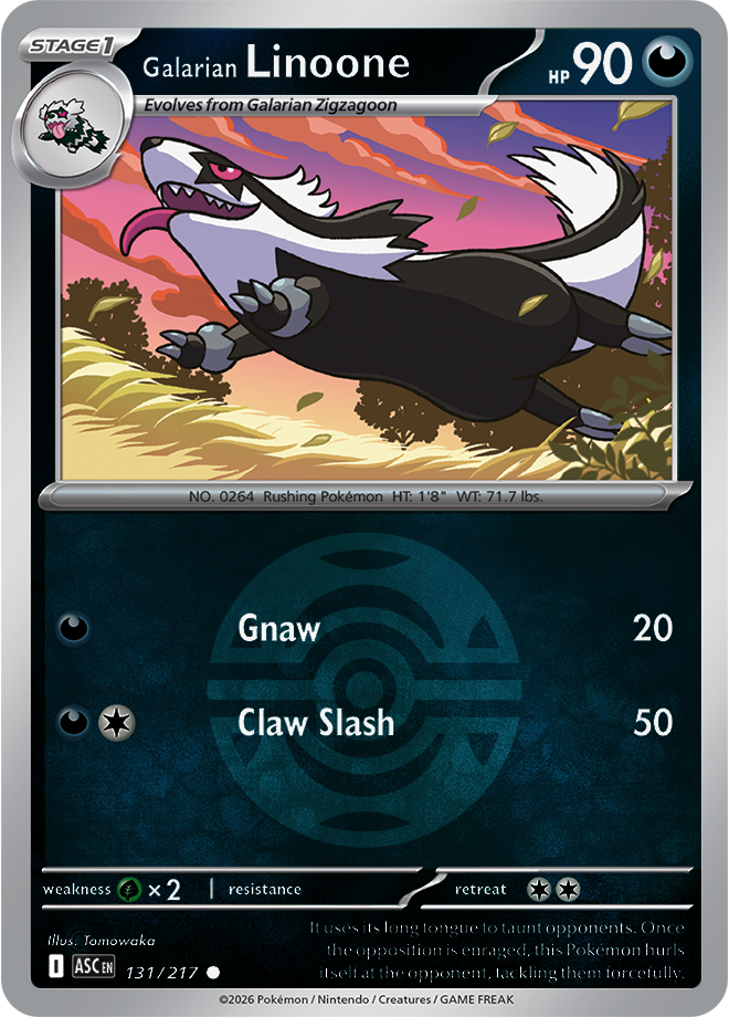 Galarian Linoone (Dusk Ball) 131/217 — Ascended Heroes