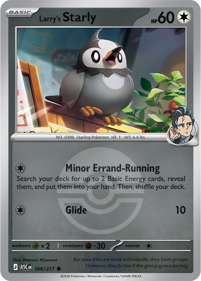 Larry's Starly (Poke Ball) 168/217 — Ascended Heroes