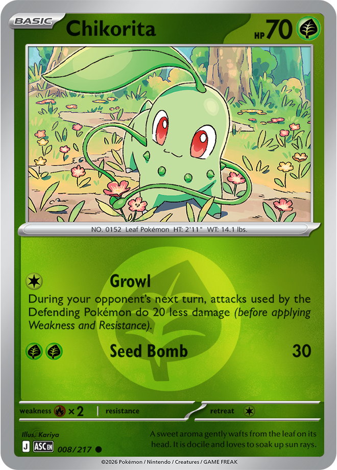 Chikorita (Energy Symbol Pattern) 008/217 — Ascended Heroes