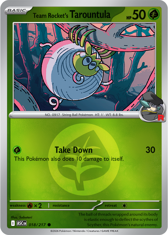 Team Rocket's Tarountula (Energy Symbol Pattern) 018/217 — Ascended Heroes