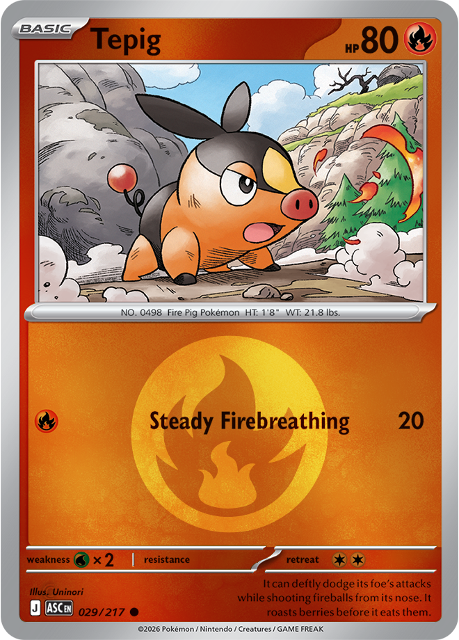 Tepig (Energy Symbol Pattern) 029/217 — Ascended Heroes