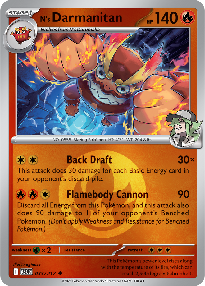 N's Darmanitan (Energy Symbol Pattern) 033/217 — Ascended Heroes