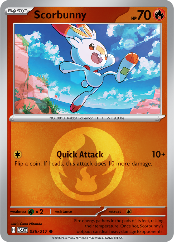 Scorbunny (Energy Symbol Pattern) 036/217 — Ascended Heroes