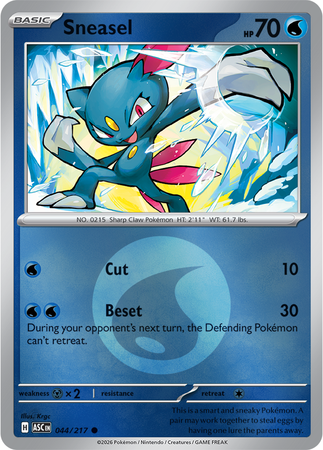 Sneasel (Energy Symbol Pattern) 044/217 — Ascended Heroes