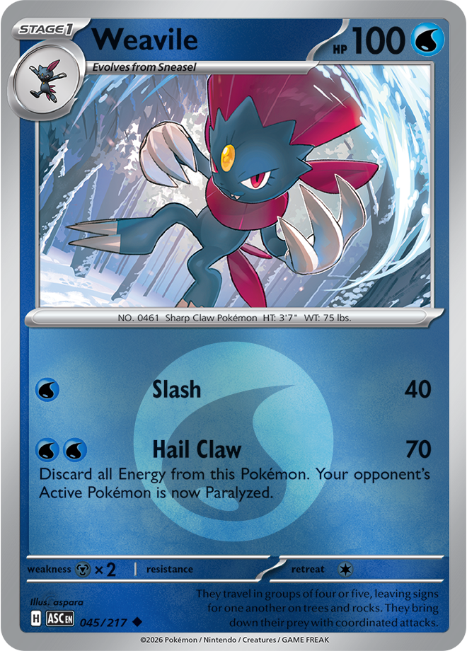 Weavile (Energy Symbol Pattern) 045/217 — Ascended Heroes