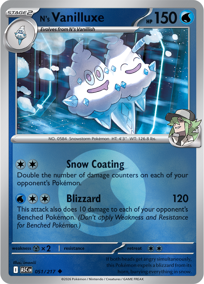 N's Vanilluxe (Energy Symbol Pattern) 051/217 — Ascended Heroes