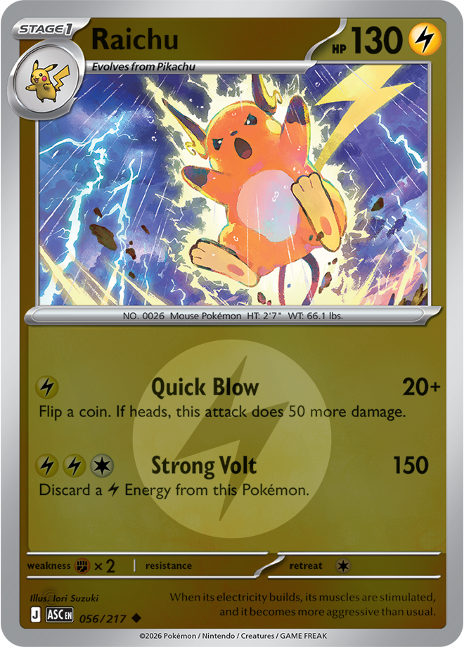 Raichu (Energy Symbol Pattern) 056/217 — Ascended Heroes