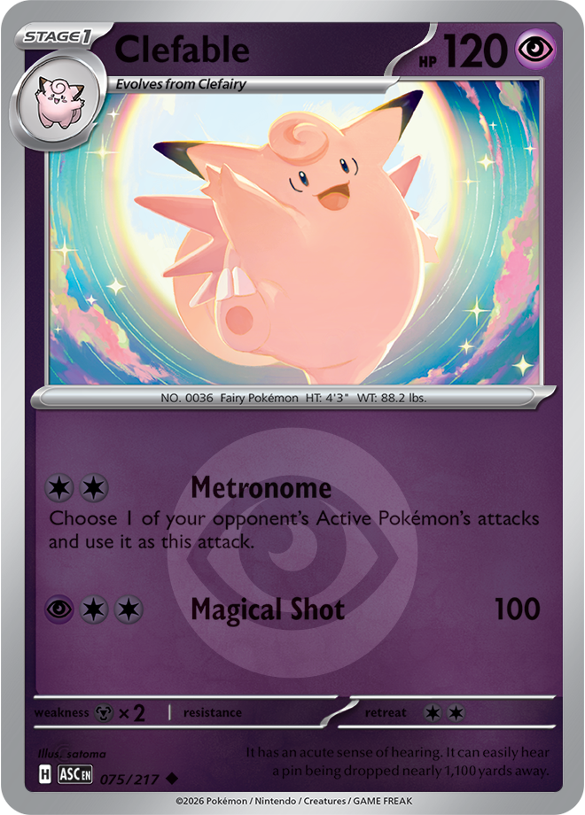 Clefable (Energy Symbol Pattern) 075/217 — Ascended Heroes