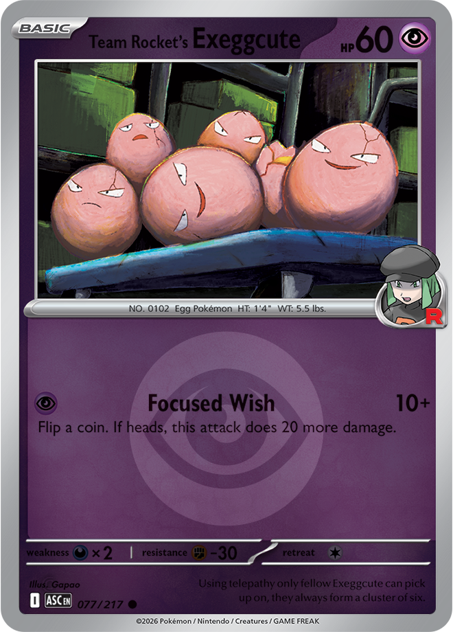 Team Rocket's exeggcute (Energy Symbol Pattern) 077/217 — Ascended Heroes
