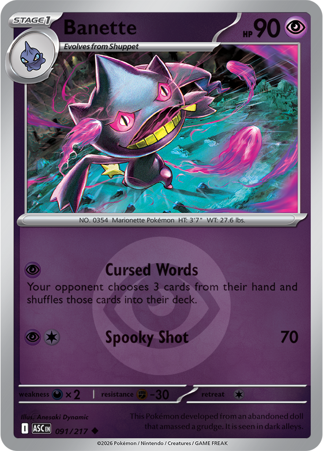 Banette (Energy Symbol Pattern) 091/217 — Ascended Heroes