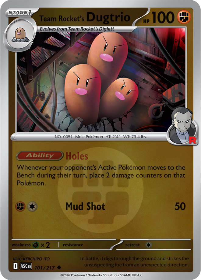 Team Rocket's Dugtrio (Energy Symbol Pattern) 101/217 — Ascended Heroes