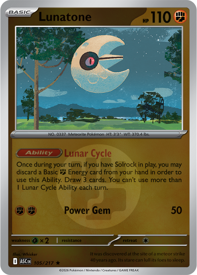 Lunatone (Energy Symbol Pattern) 105/217 — Ascended Heroes