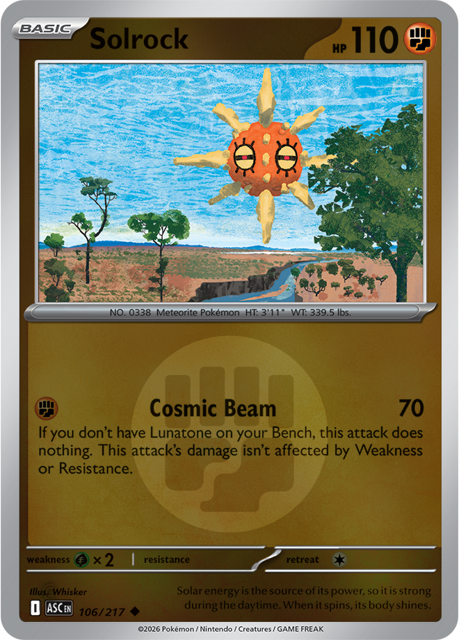 Solrock (Energy Symbol Pattern) 106/217 — Ascended Heroes