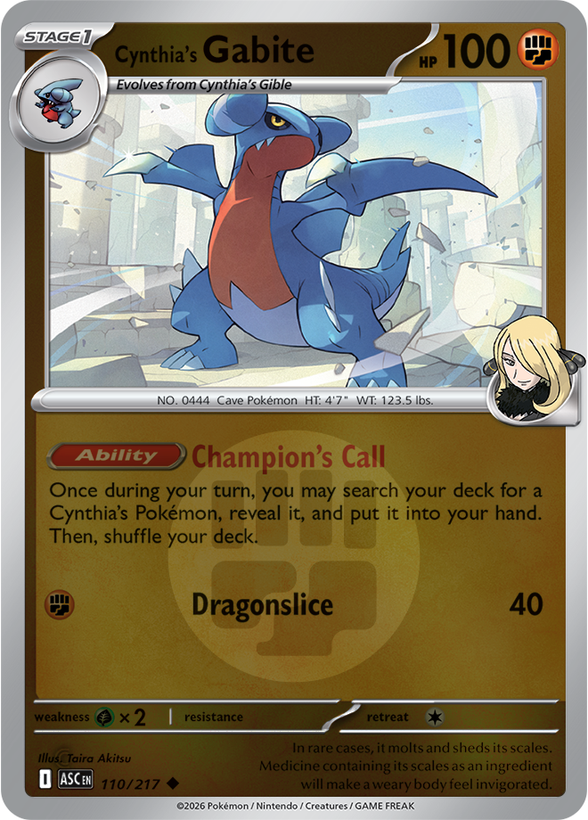 Cynthia's Gabite (Energy Symbol Pattern) 110/217 — Ascended Heroes
