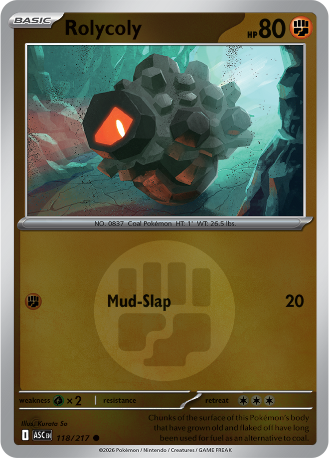 Rolycoly (Energy Symbol Pattern) 118/217 — Ascended Heroes