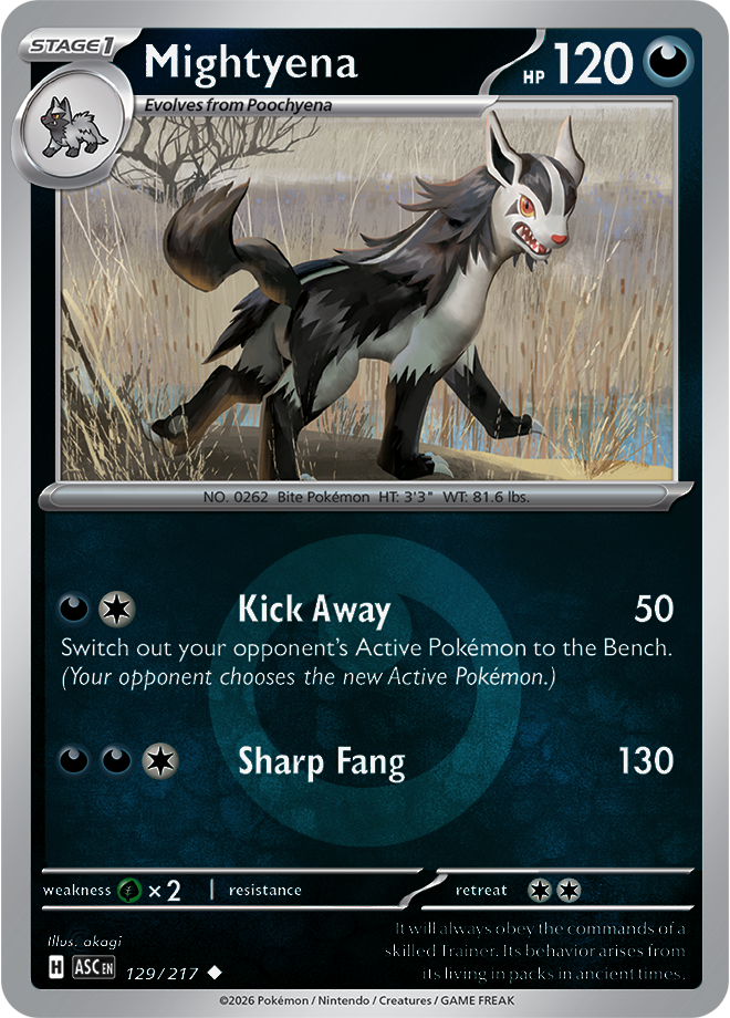 Mightyena (Energy Symbol Pattern) 129/217 — Ascended Heroes