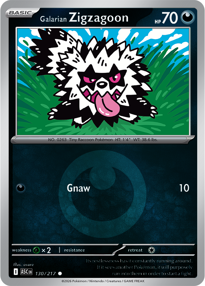 Galarian Zigzagoon (Energy Symbol Pattern) 130/217 — Ascended Heroes