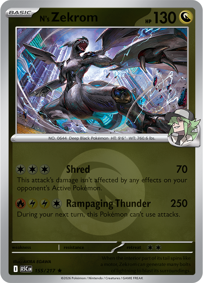 N's Zekrom (Energy Symbol Pattern) 155/217 — Ascended Heroes