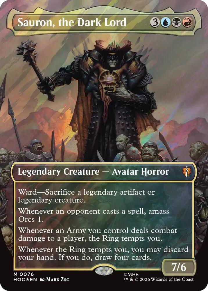 Sauron, the Dark Lord (Borderless) (Surge Foil) 
