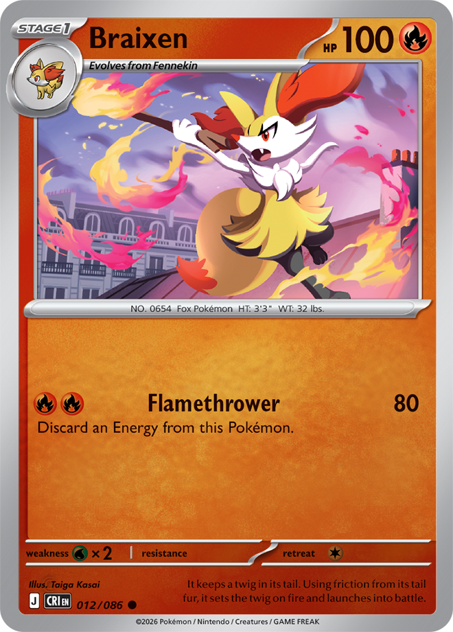 Braixen 012/086 — Chaos Rising