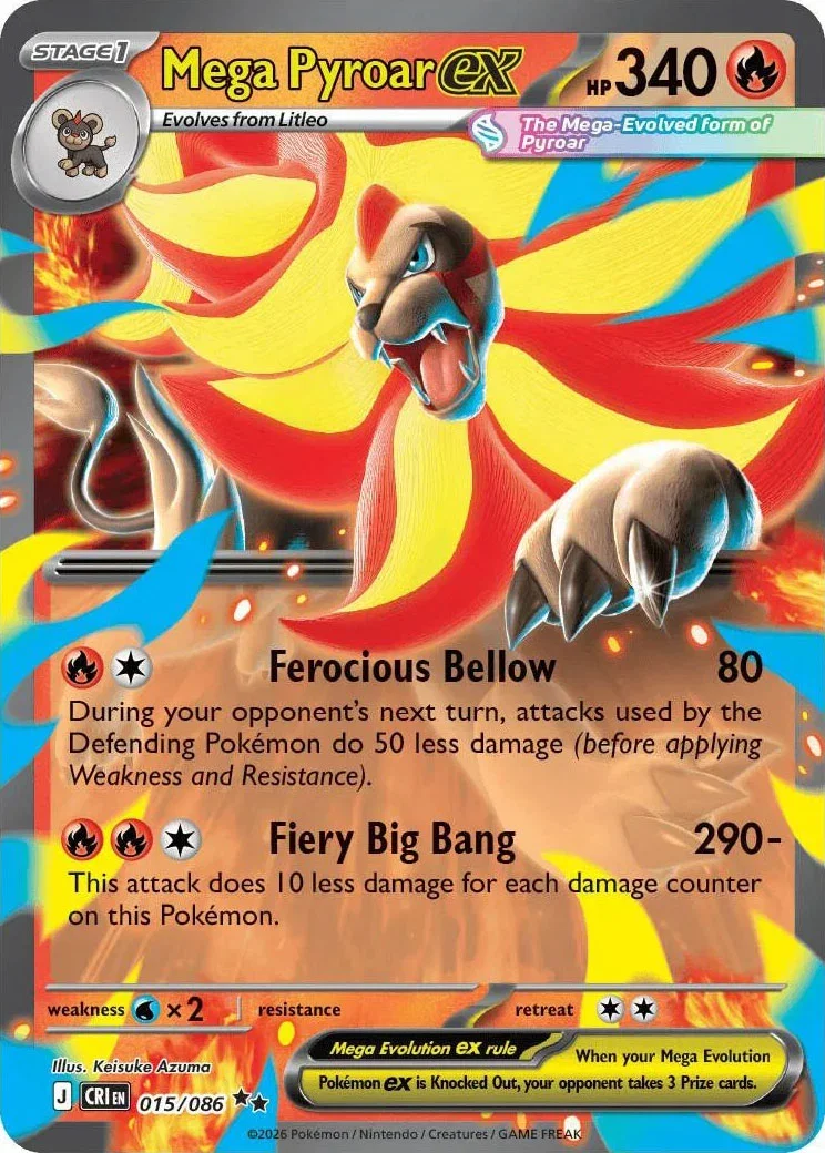 Mega Pyroar ex 015/086 — Chaos Rising