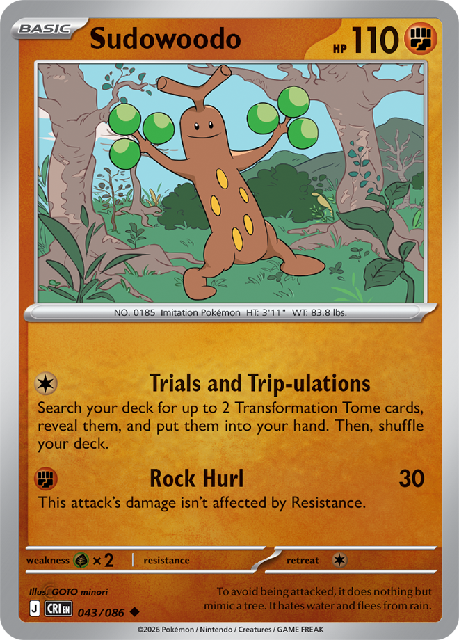 Sudowoodo 043/086 — Chaos Rising