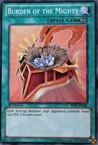 Carte Burden Of The Mighty 1st Edition Rare Carte Yu-Gi-Oh! Burden Of The Mighty - BP01-EN045 - Battle Pack Epic Dawn - 1ère Édition Rare Burden Of The Mighty Rare