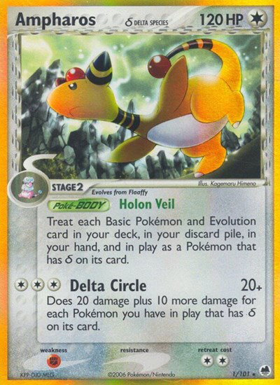Ampharos (Delta Species) 1/101 — EX Dragon Frontiers