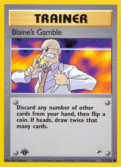 Blaine's Gamble - 121 - Gym Heroes Pokemon - Collectr Blaine's Gamble - 121 - Gym Heroes Pokemon - Collectr