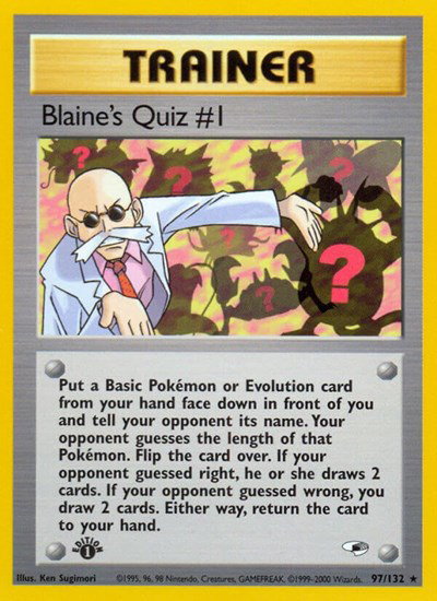 Blaine's Quiz #1 97 — Gym Heroes