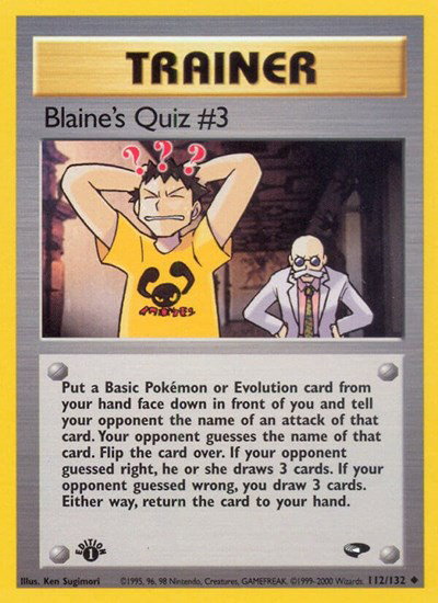 Blaine's Quiz #3 112 — Gym Challenge
