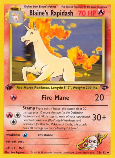 Blaine's Rapidash 33 — Gym Challenge