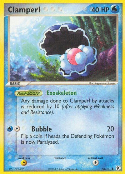 Clamperl 58 — EX Hidden Legends