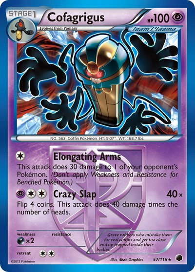 Cofagrigus (Team Plasma) (57) 57 — Plasma Freeze
