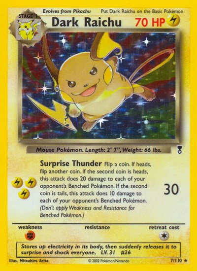 raichu pokemon card worth Dark - 7 - Legendary Collection ex has been Knocked Out Raichu - XY Breakthrough Pokémon