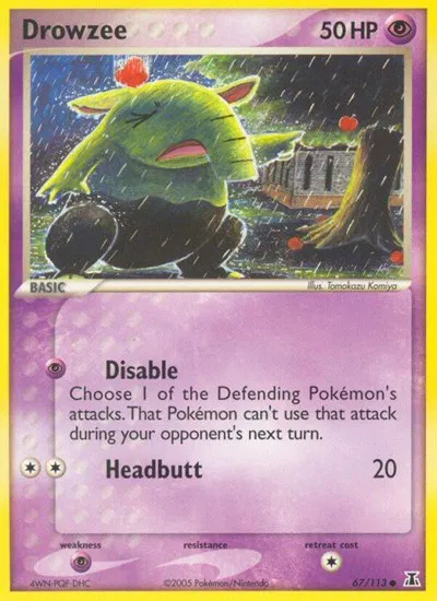 basic drowzee pokemon card value Drowzee Basic Hp 70 Psychic Holo #61/203 Pokemon 2021 Card