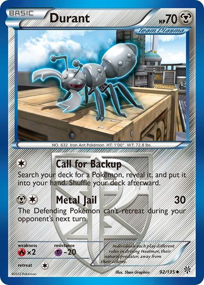 Durant (Team Plasma) (92) 92 — Plasma Storm