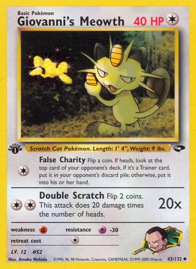 Meowth×3 Persian×5 Giovanni'sCharisma×5 Giovanni's Persian - Gym Challenge - Pokemon - TCGplayer.com