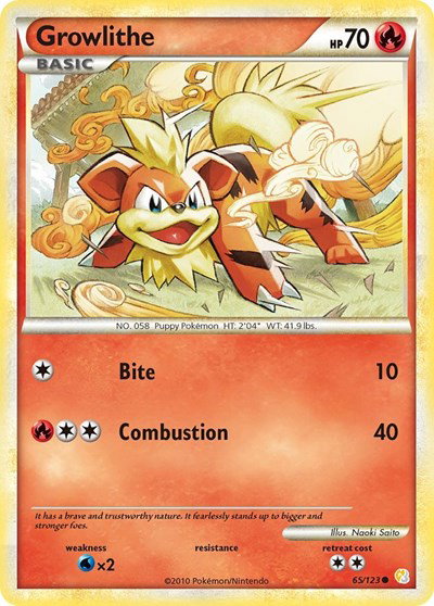 Growlithe 65 — HeartGold SoulSilver