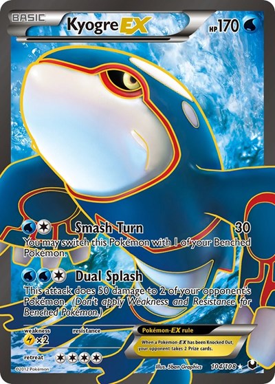 Kyogre EX (104 Full Art) 104 — Dark Explorers