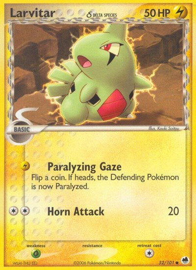 Larvitar (Delta Species) 52/101 — EX Dragon Frontiers