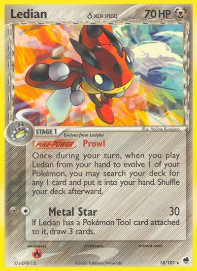 Ledian (Delta Species) 18/101 — EX Dragon Frontiers