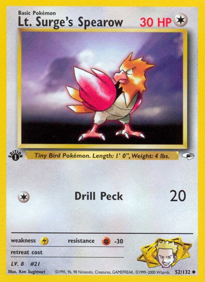 Lt. Surge's Spearow (52) 52 — Gym Heroes