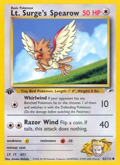 Lt. Surge's Spearow (83) 83 — Gym Heroes