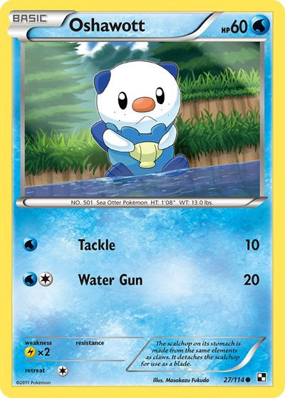Oshawott (27) 27 — Black and White