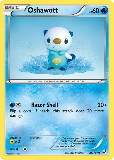 Oshawott (28) 28 — Black and White