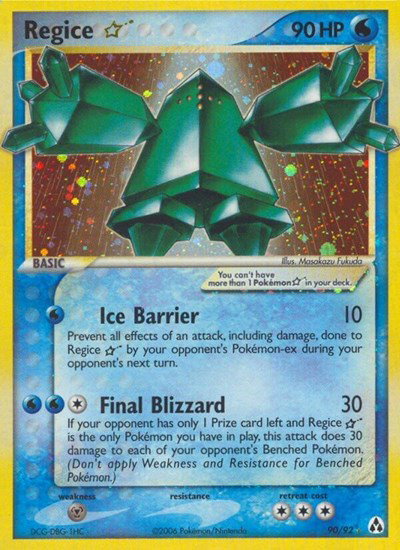 Regice Gold Star 90 — EX Legend Maker